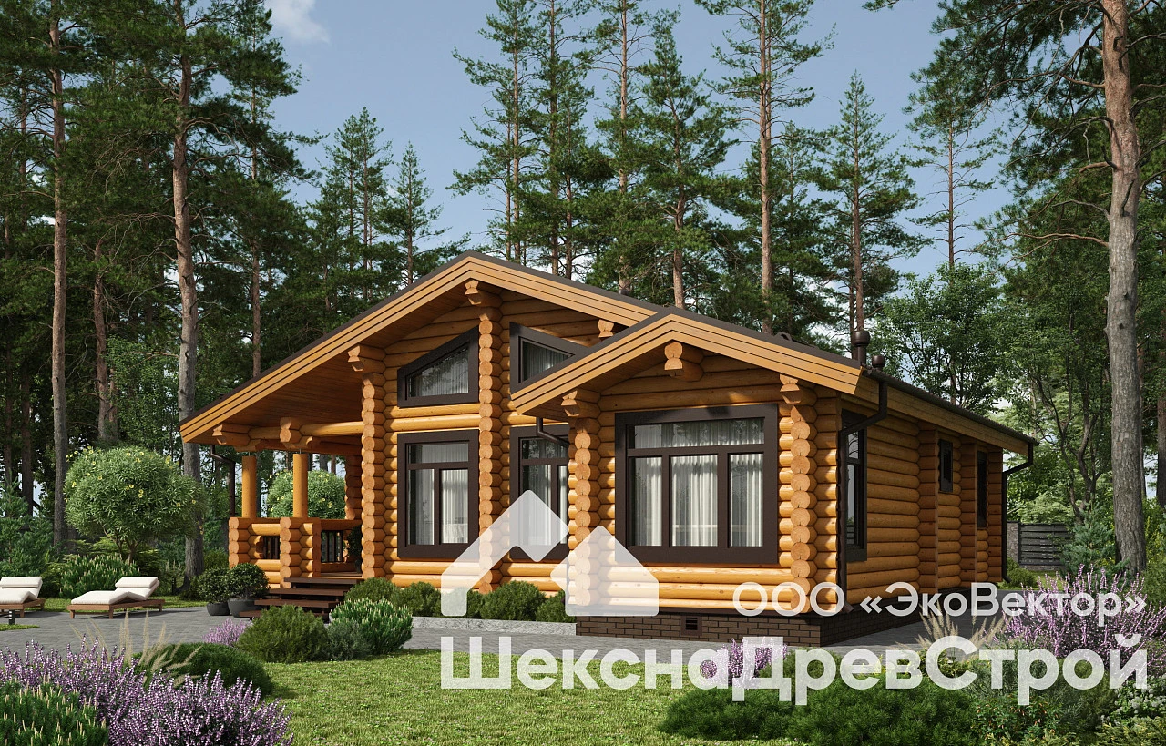 Дом из оцилиндрованного бревна Бр-24 - Сказка в Заозерье