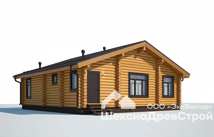 План проекта «Дом из оцилиндрованного бревна Бр-24 - Сказка в Заозерье»