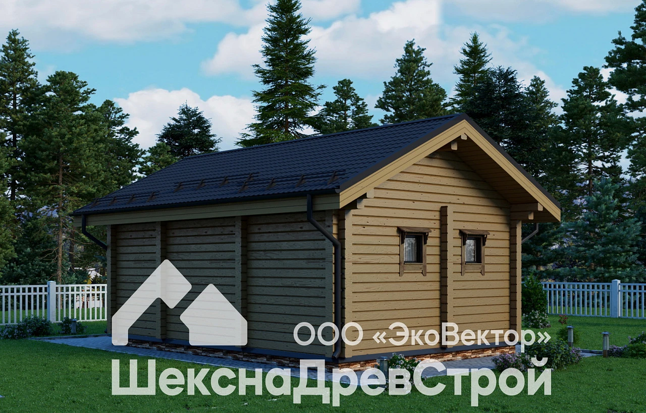 Одноэтажная баня из клееного бруса Бн-15 Северянка