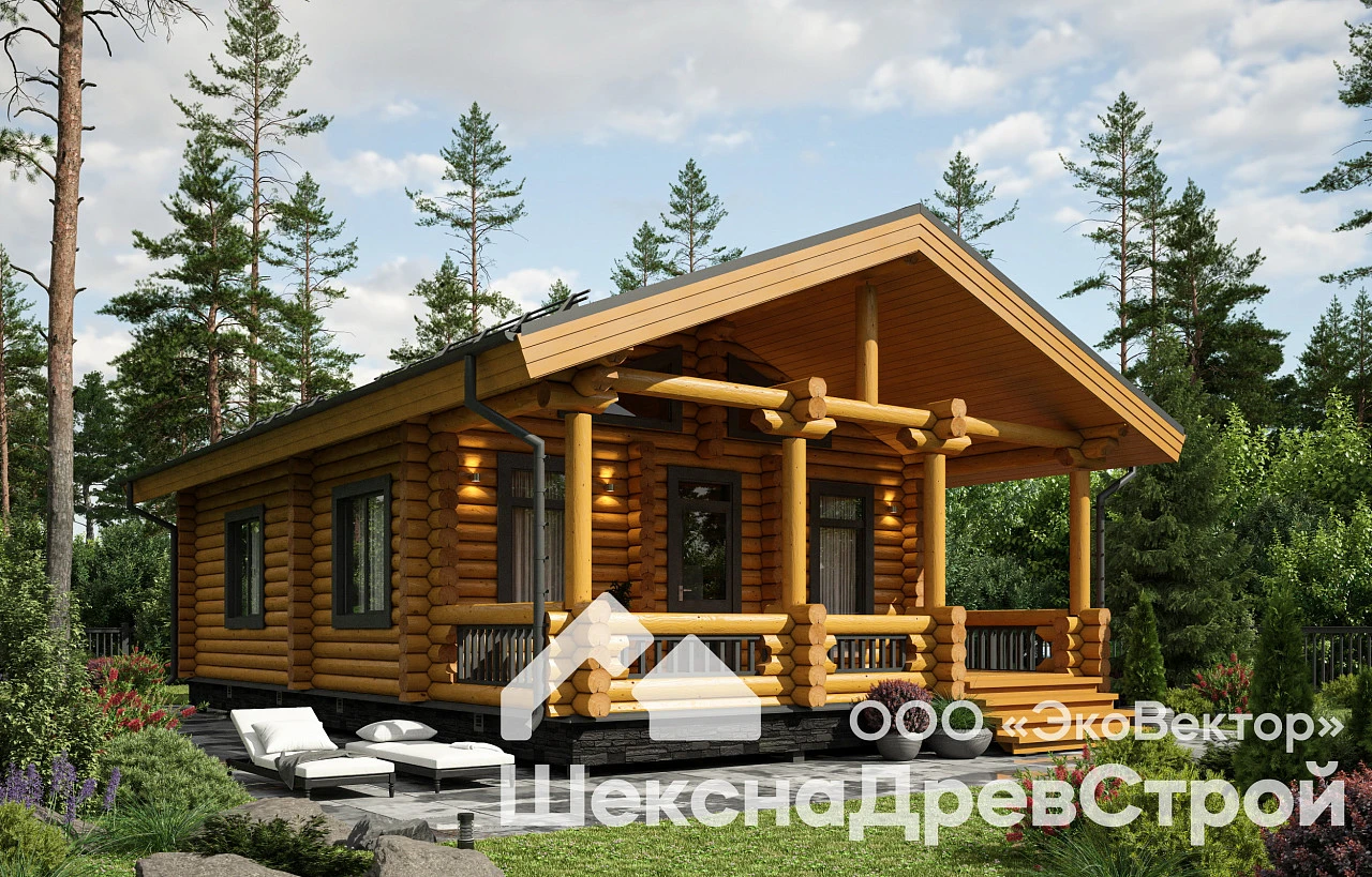 Дом из оцилиндрованного бревна Бр-23