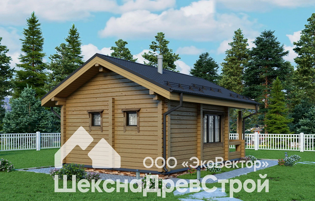 Одноэтажная баня из клееного бруса Бн-15 Северянка