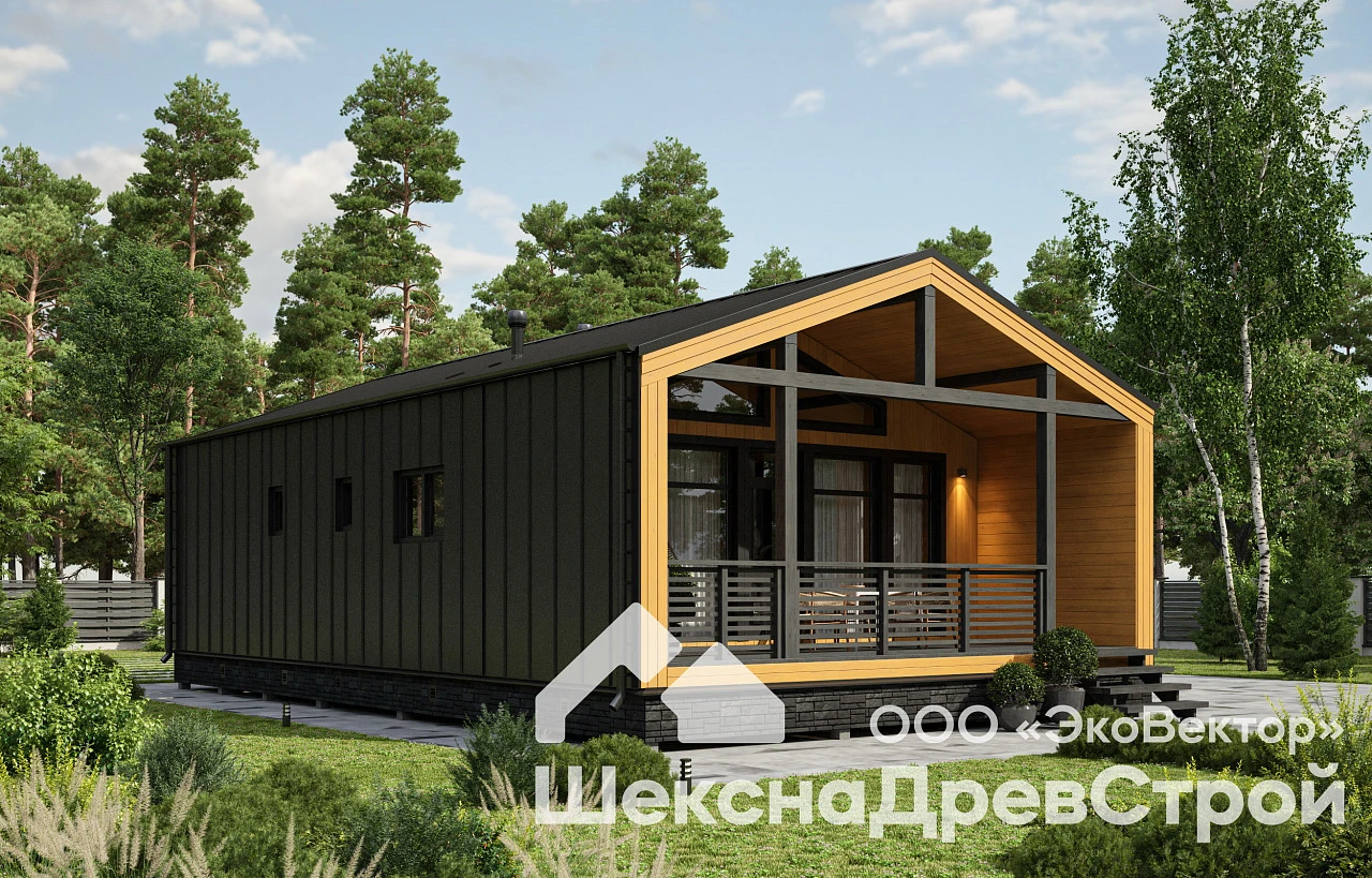 Одноэтажный каркасный дом К-311