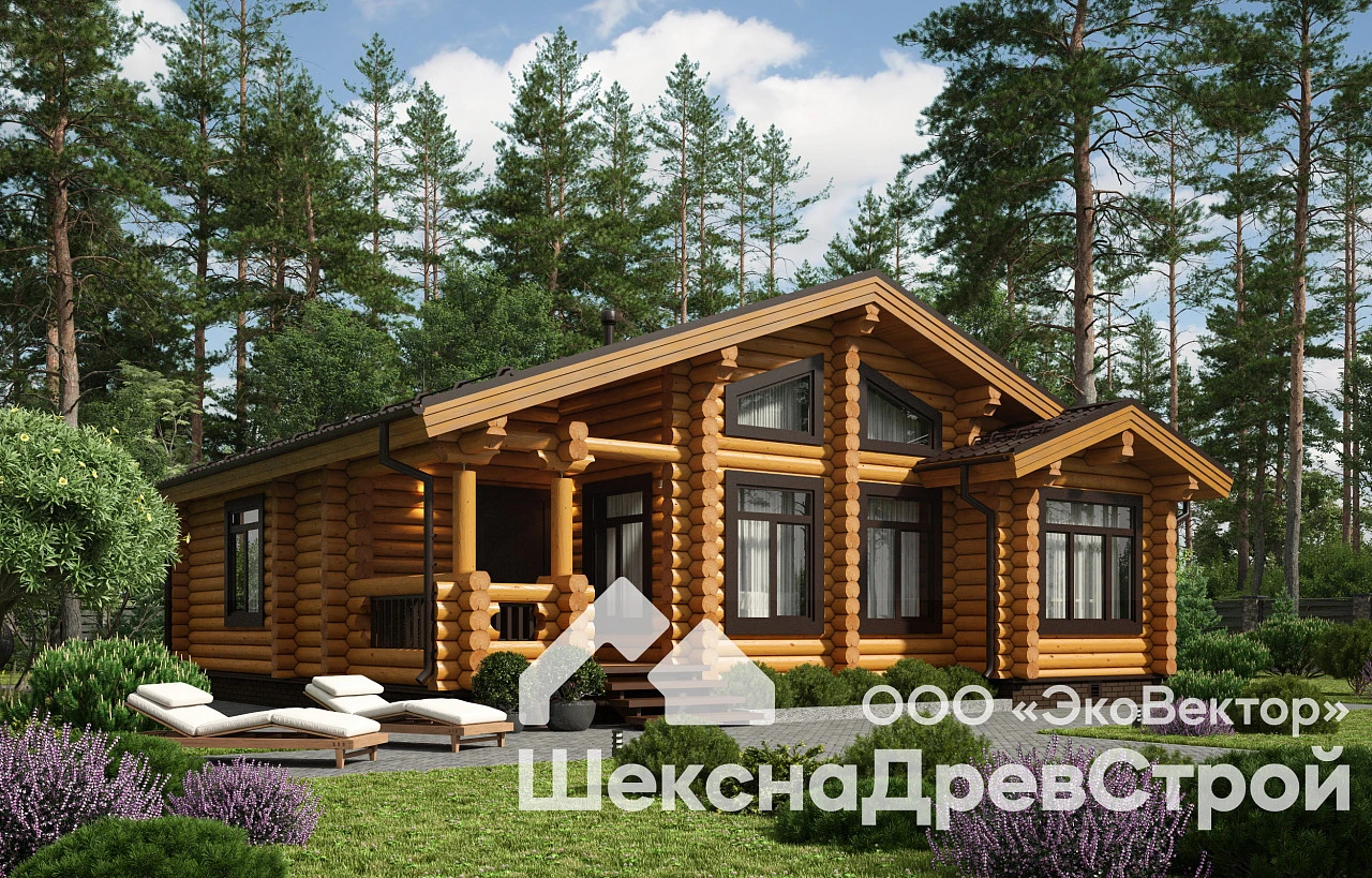 Дом из оцилиндрованного бревна Бр-24 - Сказка в Заозерье