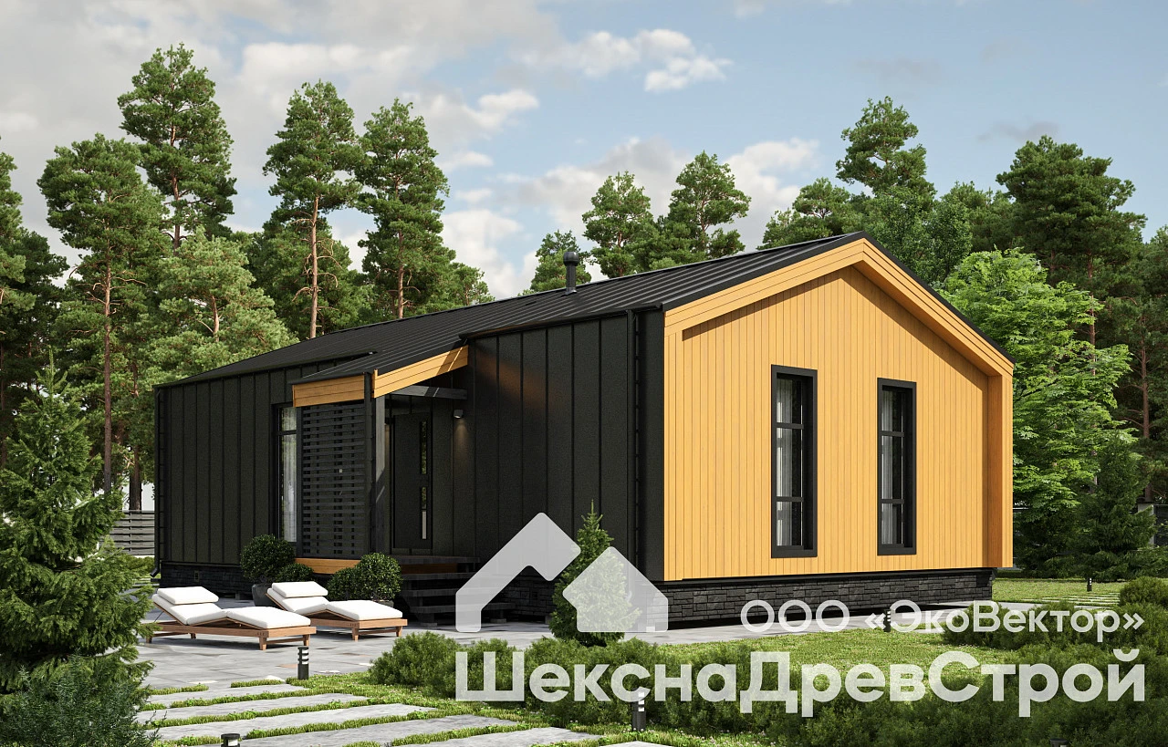 Одноэтажный каркасный дом К-311