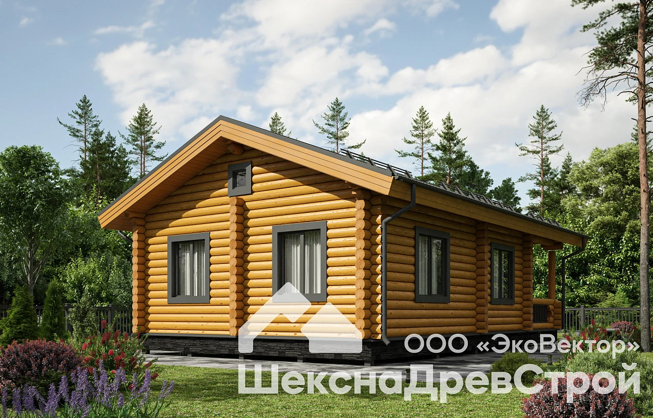 Дом из оцилиндрованного бревна Бр-23