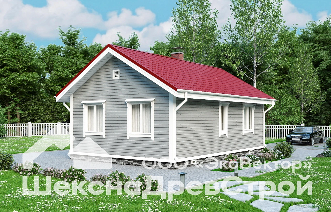 Одноэтажный дом из профилированного бруса с размерами 6х9м.- Б-60 Снежок