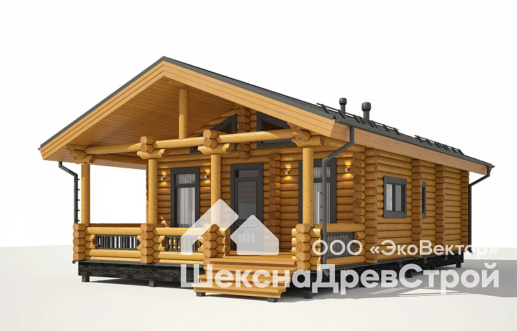 План проекта «Дом из оцилиндрованного бревна Бр-23»