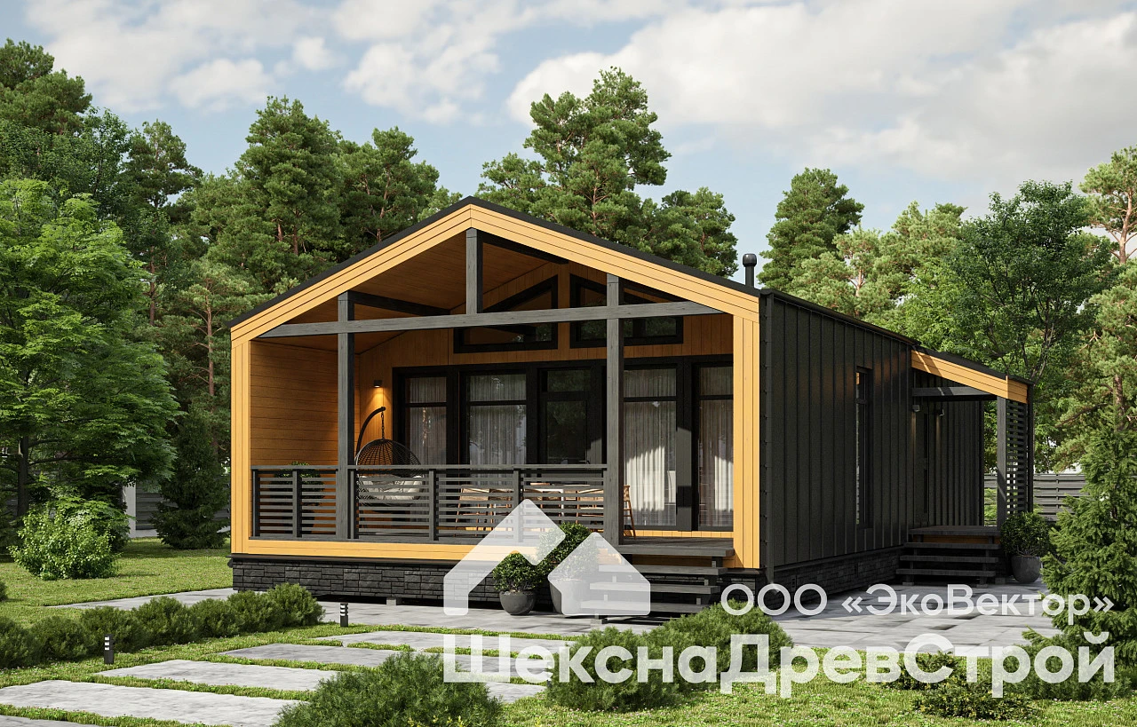 Одноэтажный каркасный дом К-311