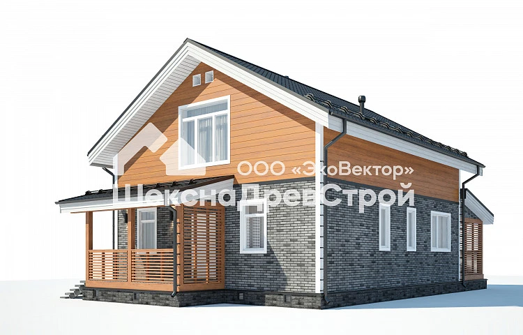 План проекта «Двухэтажный каркасный дом К-317»