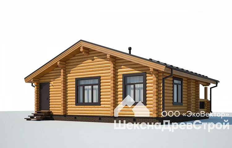 План проекта «Дом из оцилиндрованного бревна Бр-24 - Сказка в Заозерье»