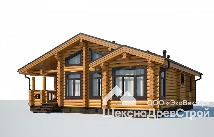 План проекта «Дом из оцилиндрованного бревна Бр-24 - Сказка в Заозерье»