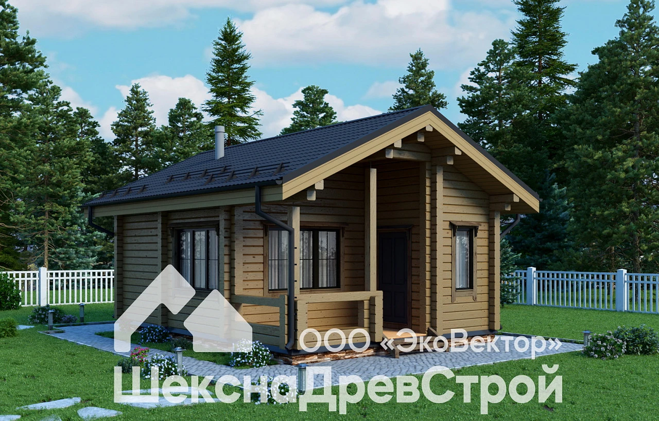 Одноэтажная баня из клееного бруса Бн-15 Северянка