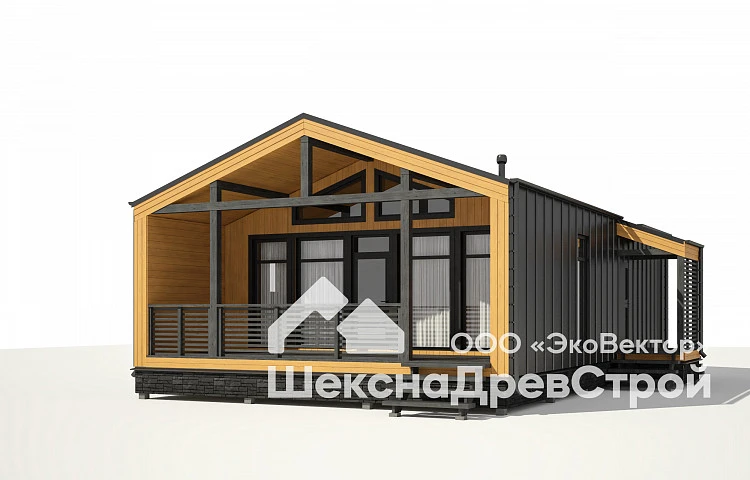 План проекта «Одноэтажный каркасный дом К-311»