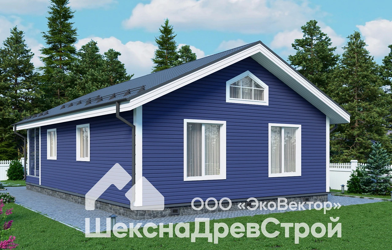 Одноэтажный каркасный дом К-281 -Аксель